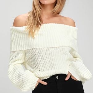 Lulu's white off the shoulder sweater